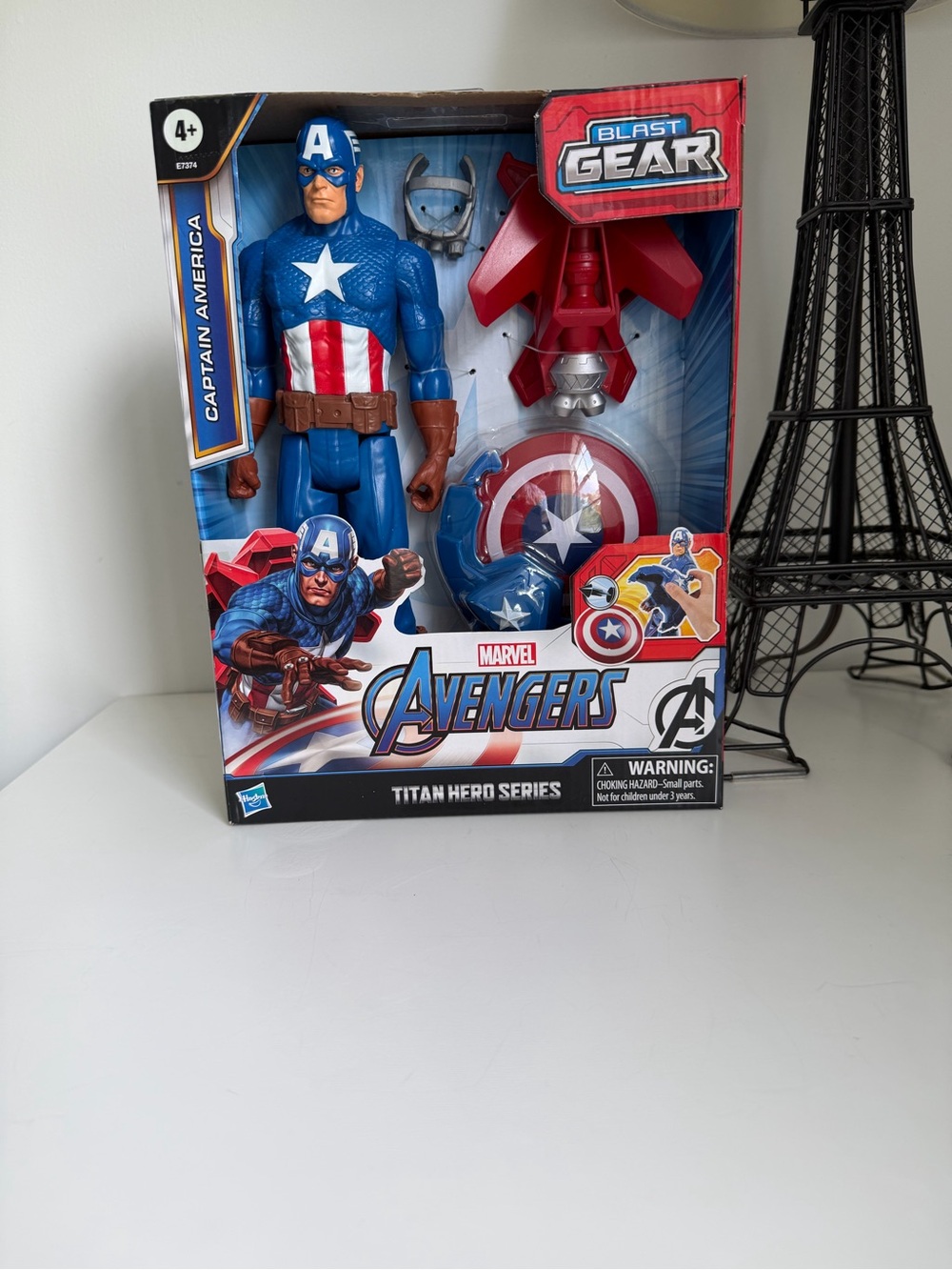 Marvel Captain America Action Figure with Red, Blue & White Gear
